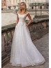 Blush Beaded Tulle Wedding Dress With Pockets